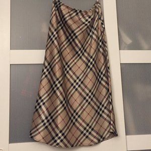 Vintage Pandora Plaid Satin Midi A-Line Skirt
